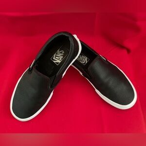 Vans Off the Wall Men's Black Slip Ons Mens 5 Womens Slip-On Sneakers